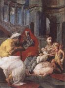 Francesco Primaticcio The Holy family with St.Elisabeth and St.John t he Baptist oil on canvas